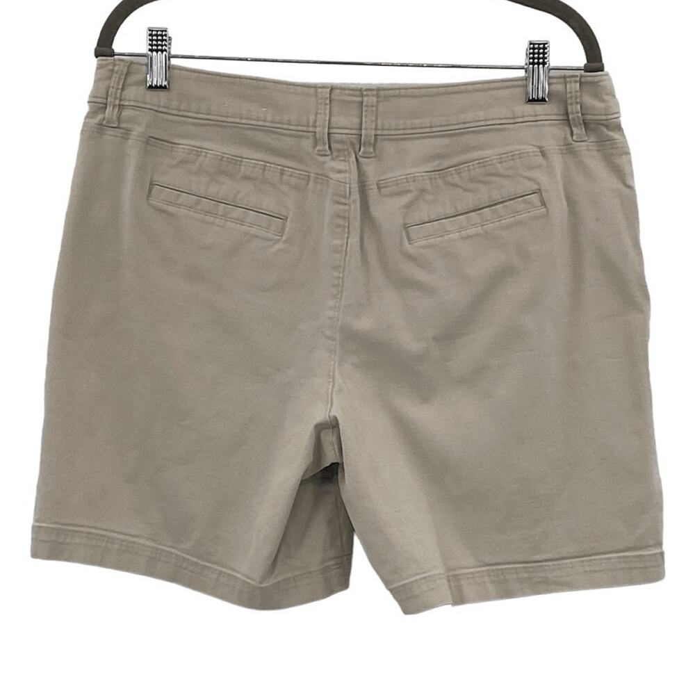 Charter Club Khaki Beige Mid Rise Stretch Chino Shorts Size 10 Casual Preppy - Picture 2 of 10